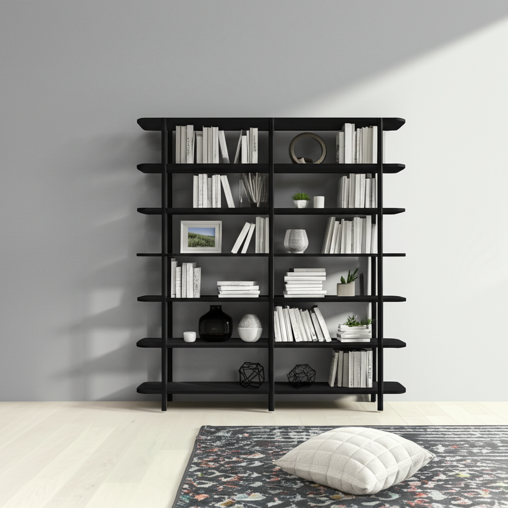 Modern Black Bookcase