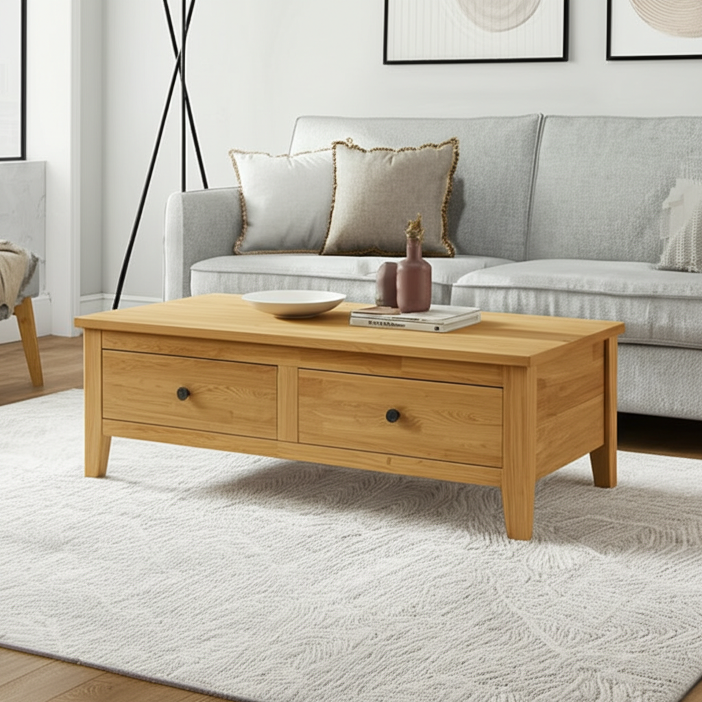 Natural Oak Storage Coffee Table