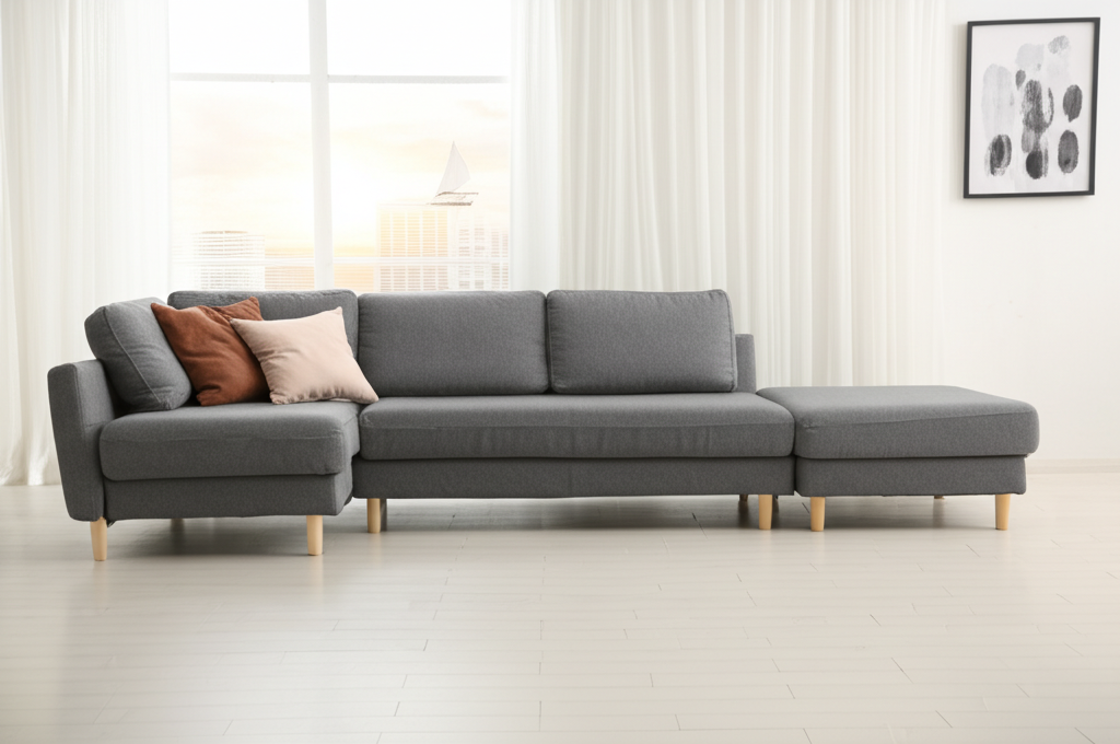 Modern living room with stylish furniture